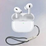White TWS Wireless Earbuds – Deep Bass & Waterproof Bluetooth Head with Microphone