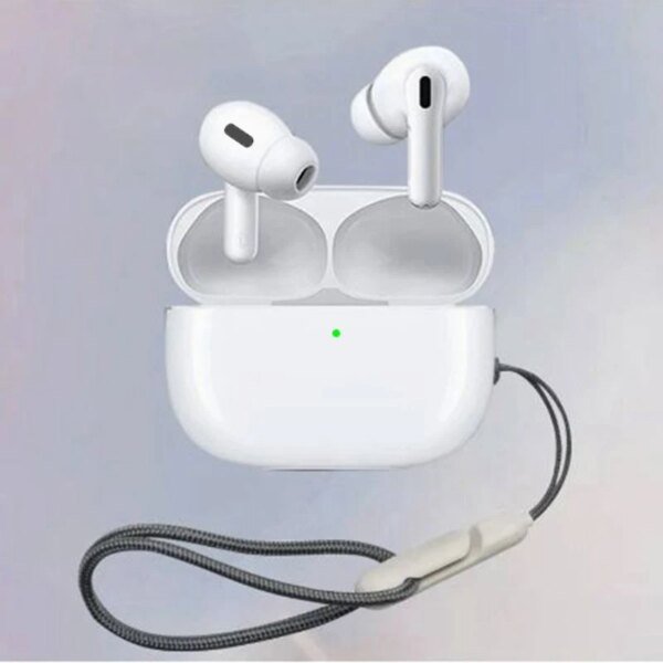 White TWS Wireless Earbuds – Deep Bass & Waterproof Bluetooth Head with Microphone