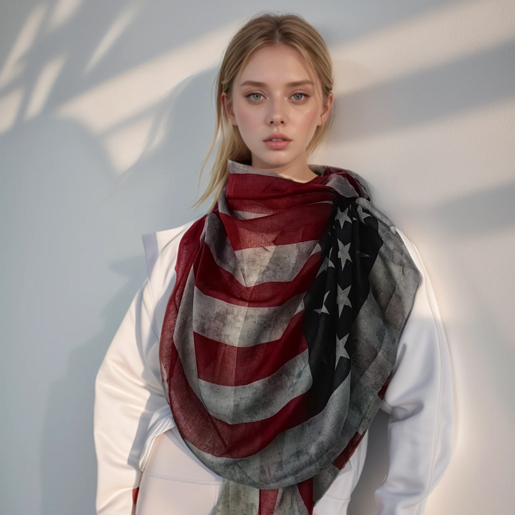 American Flag Shawl  Scarfs